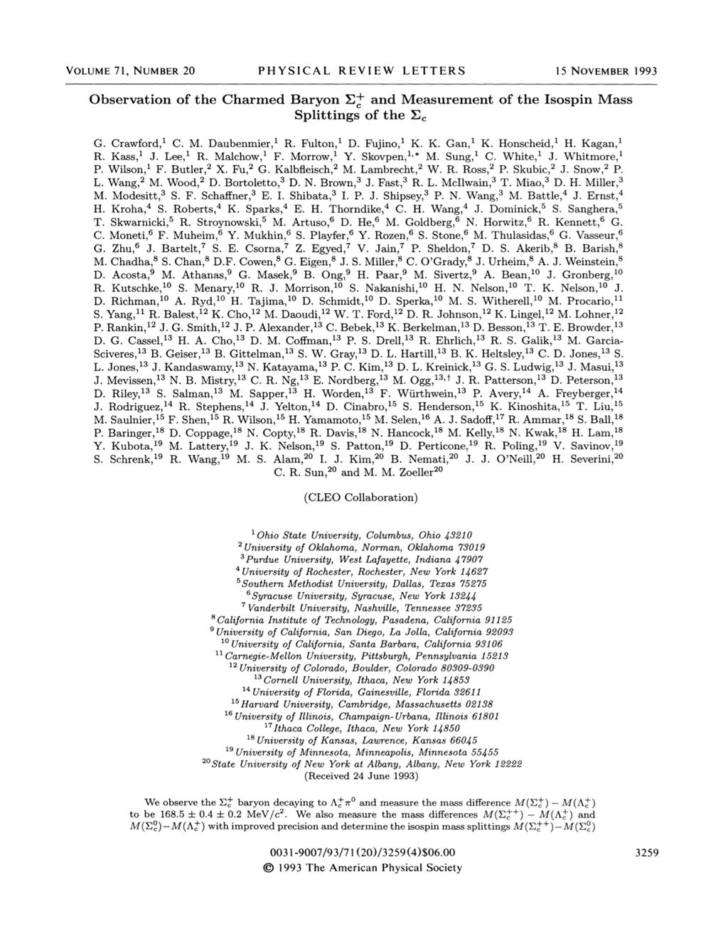 Miniature of Observation of the charmed baryon c+ and measurement of the isospin mass splittings of the c