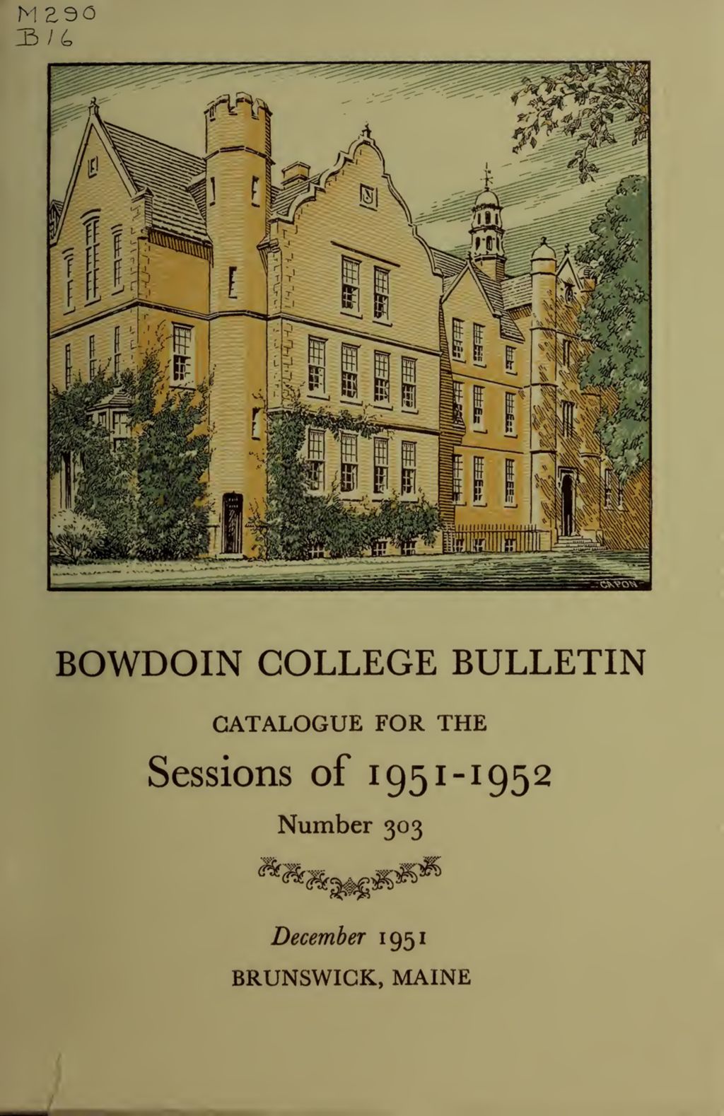 Miniature of Bowdoin College Catalogue (1951-1952)