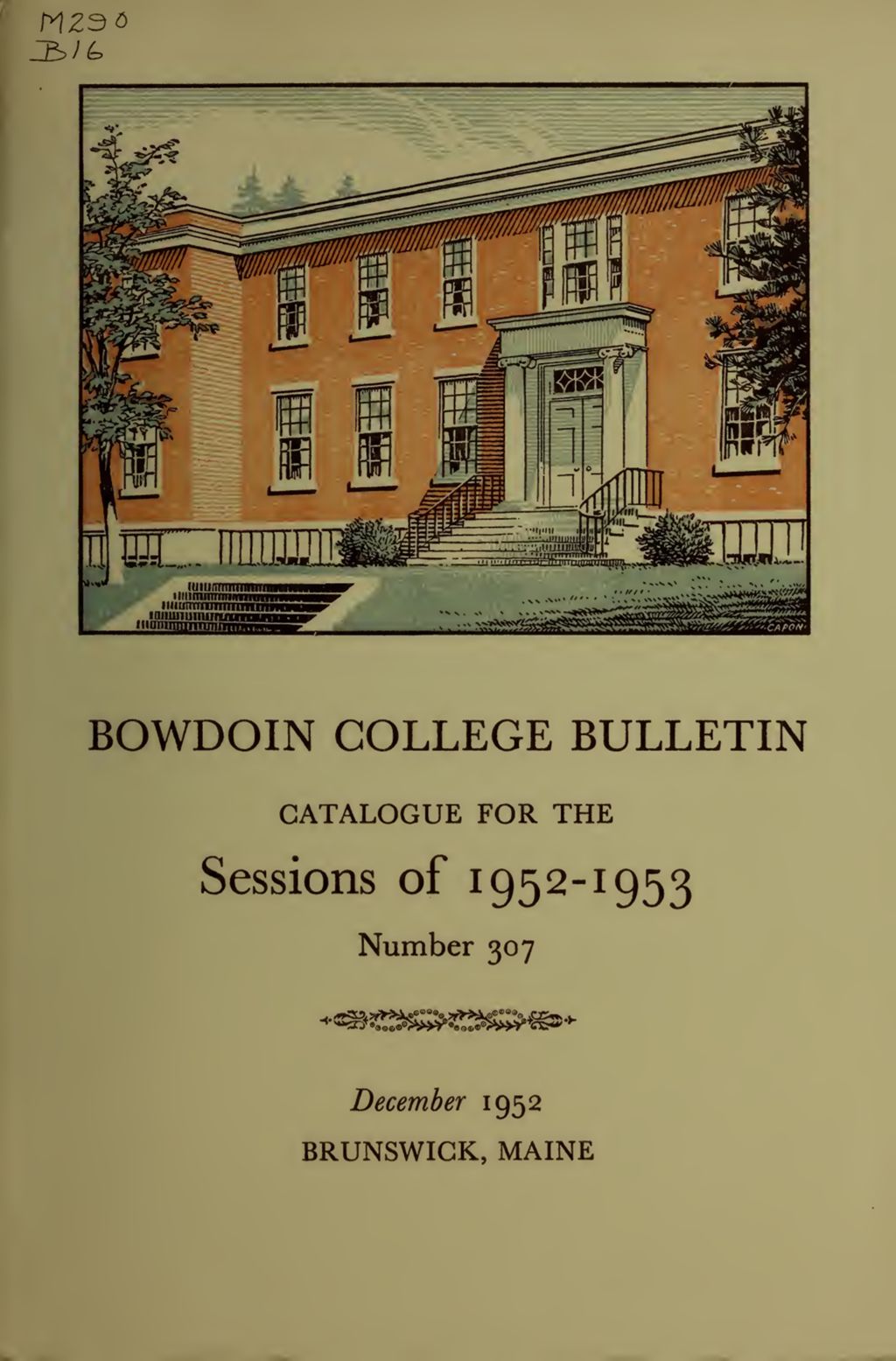 Miniature of Bowdoin College Catalogue (1952-1953)