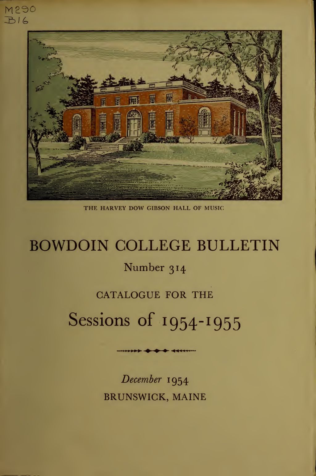 Miniature of Bowdoin College Catalogue (1954-1955)