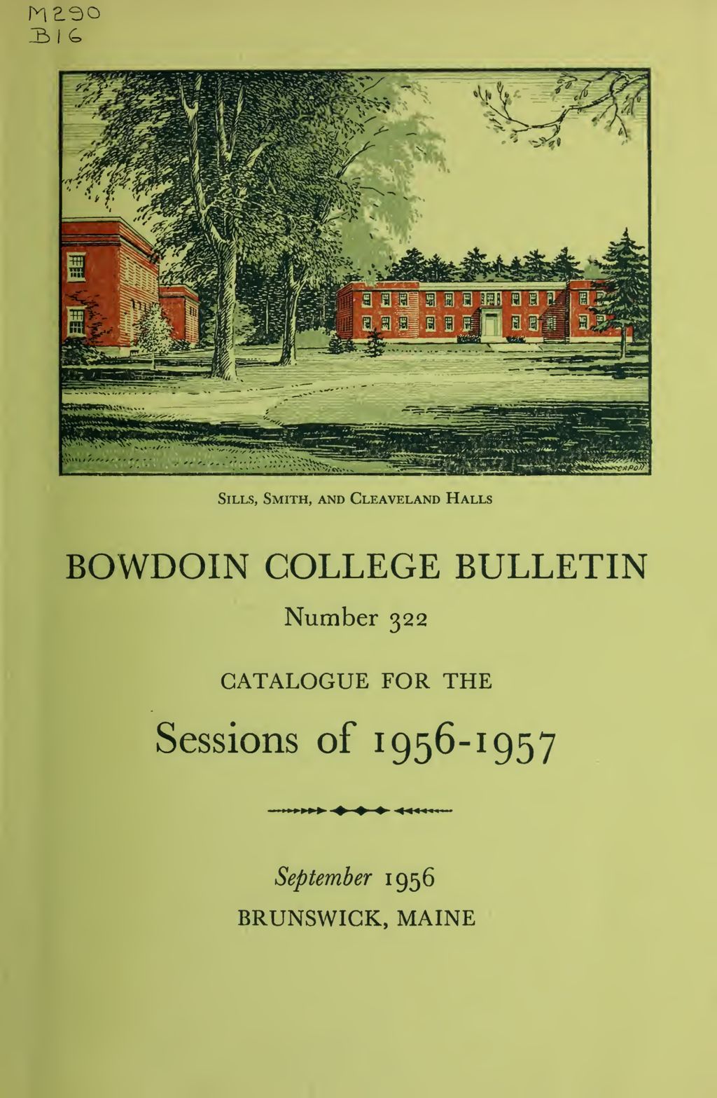 Miniature of Bowdoin College Catalogue (1956-1957)