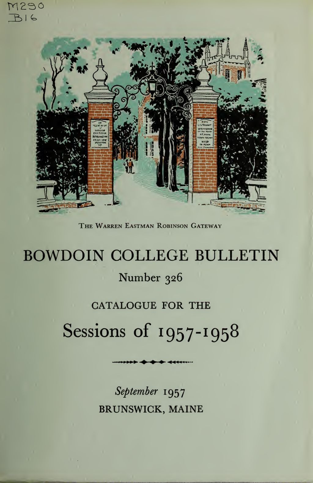 Miniature of Bowdoin College Catalogue (1957-1958)