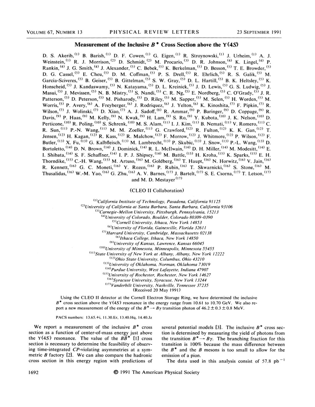 Miniature of Measurement of the inclusive B* cross section above the (4S)