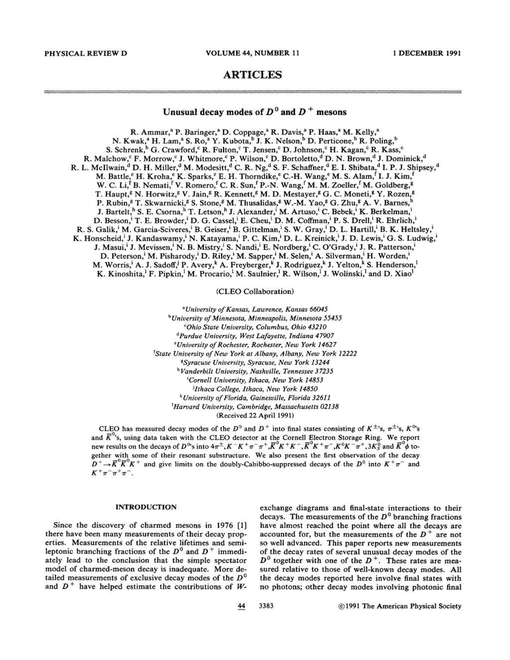 Miniature of Unusual decay modes of D0 and D+ mesons