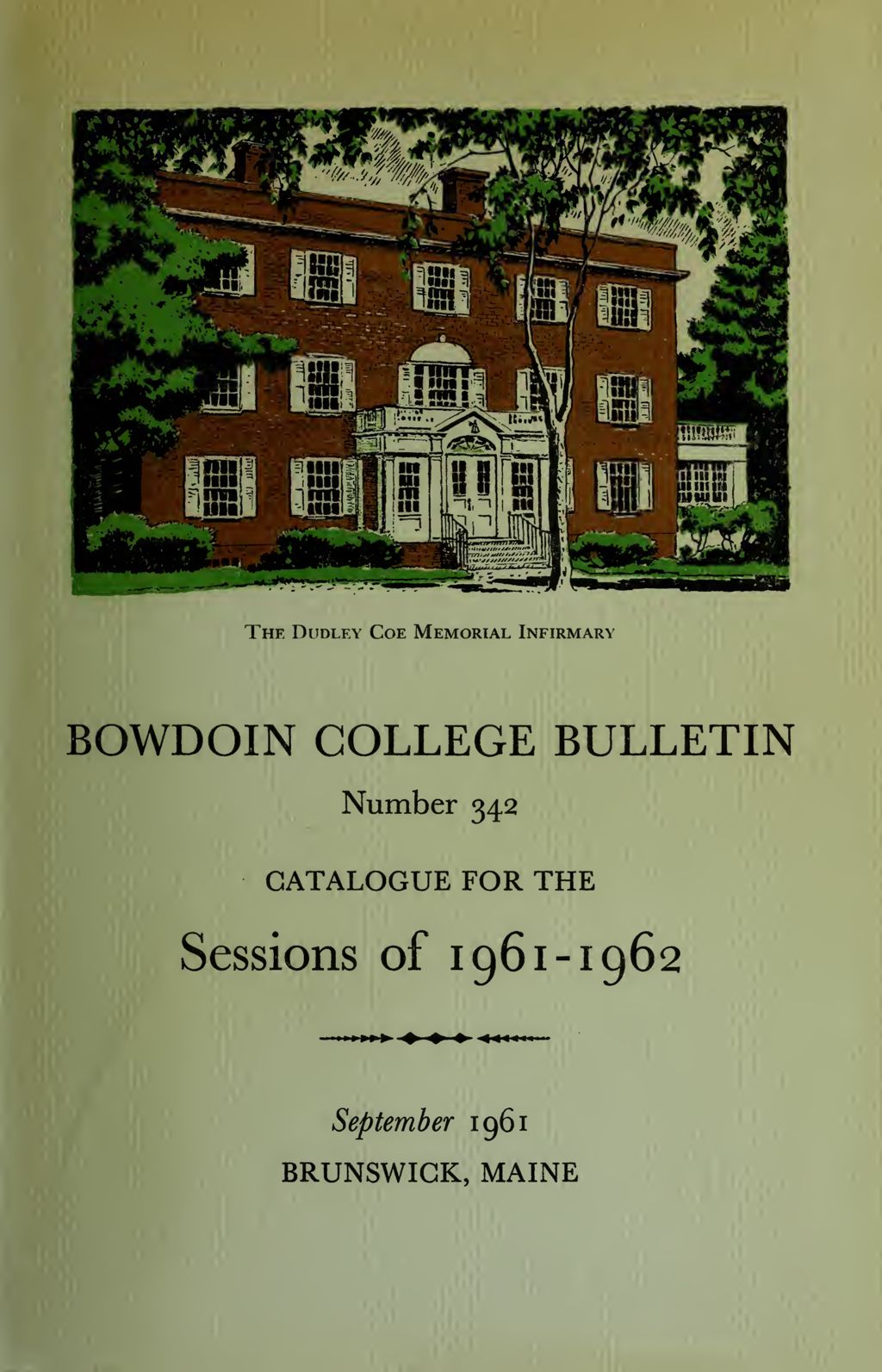 Miniature of Bowdoin College Catalogue (1961-1962)