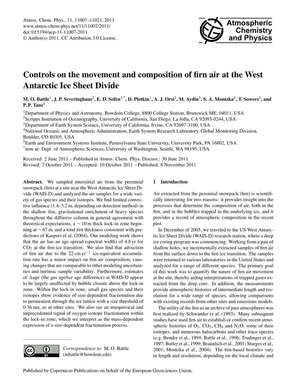 Miniature of Controls on the movement and composition of firn air at the West Antarctic Ice Sheet Divide