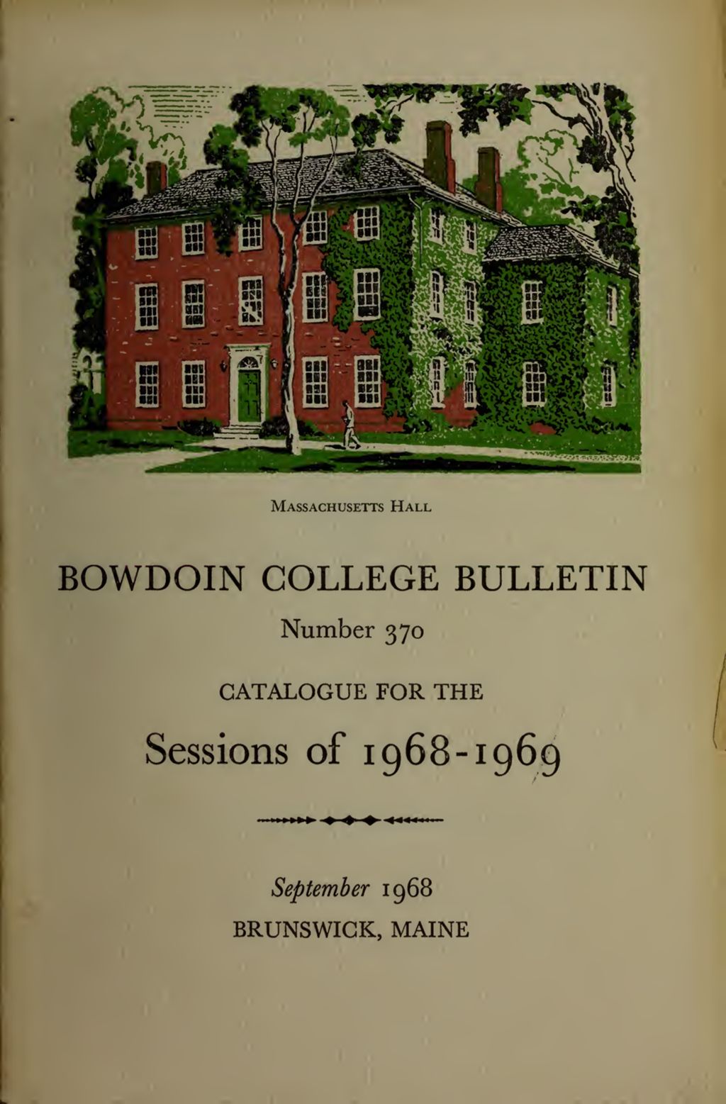 Miniature of Bowdoin College Catalogue (1968-1969)