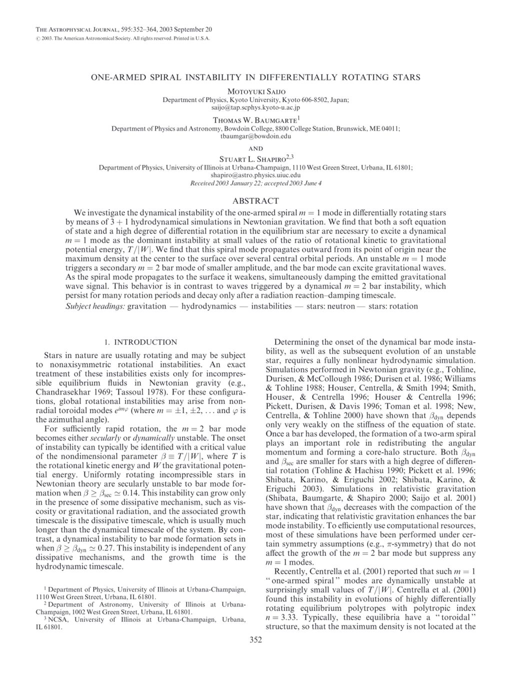 Miniature of One-armed spiral instability in differentially rotating stars