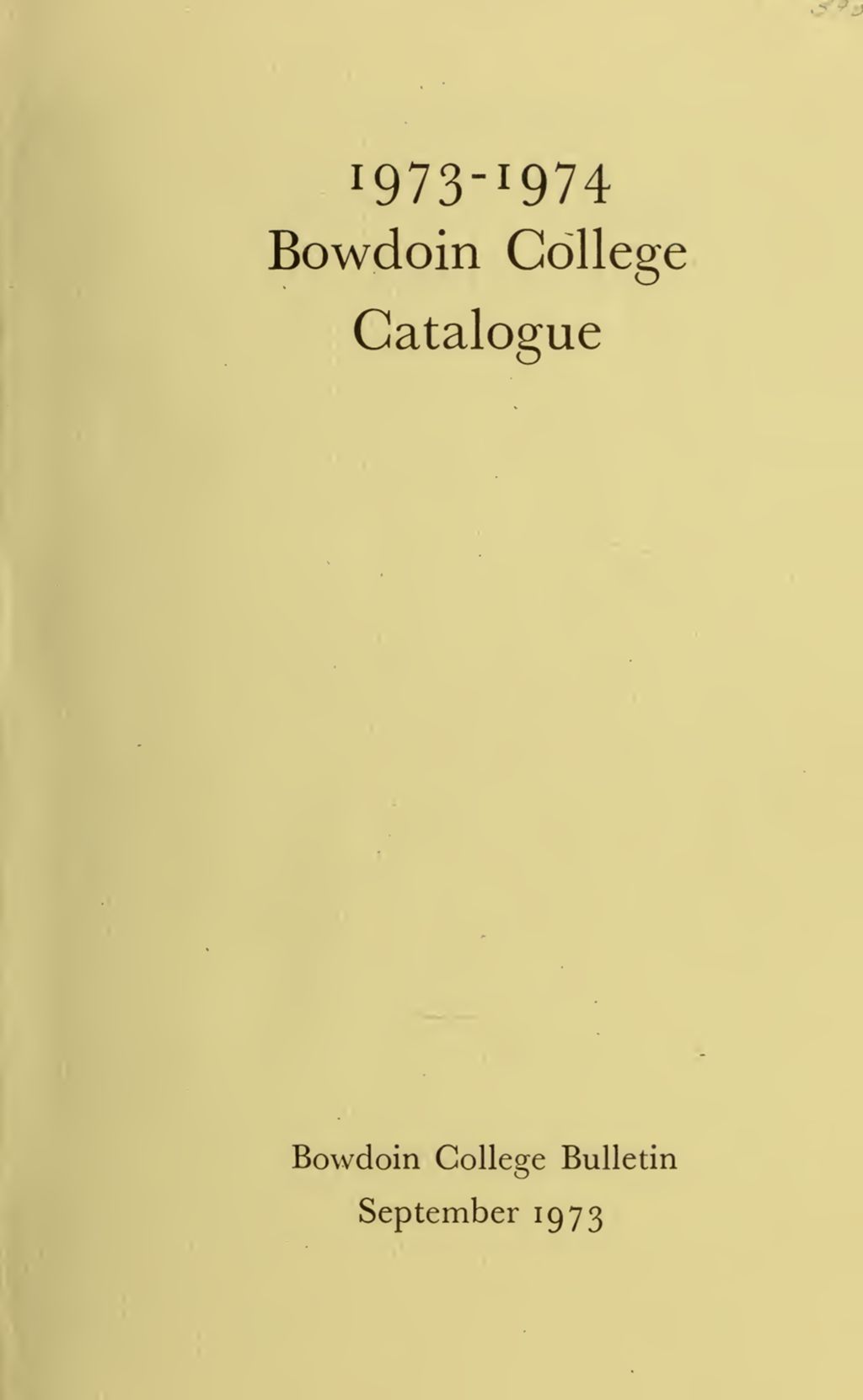 Miniature of Bowdoin College Catalogue (1973-1974)