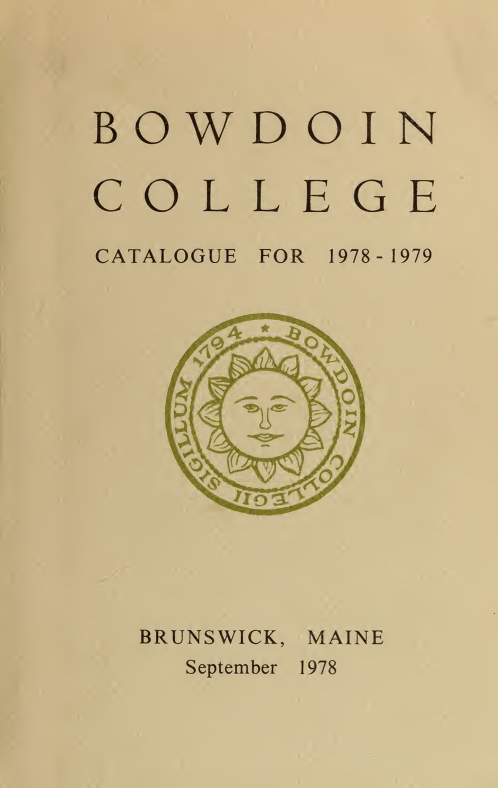 Miniature of Bowdoin College Catalogue (1978-1979)