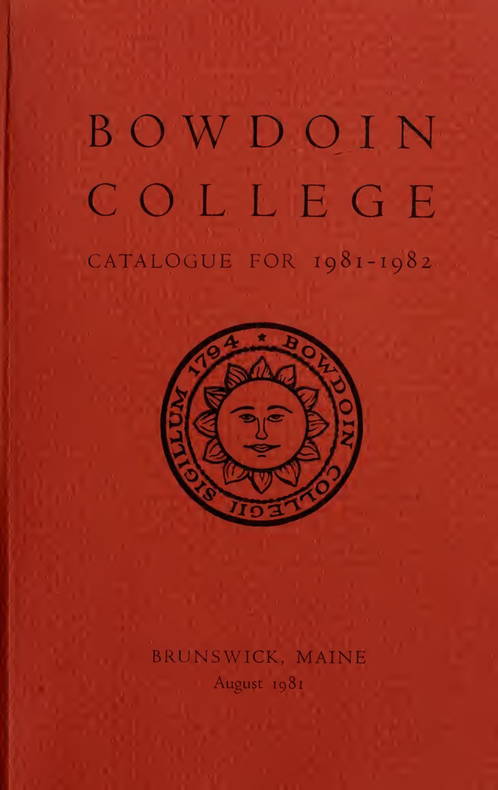 Miniature of Bowdoin College Catalogue (1981-1982)