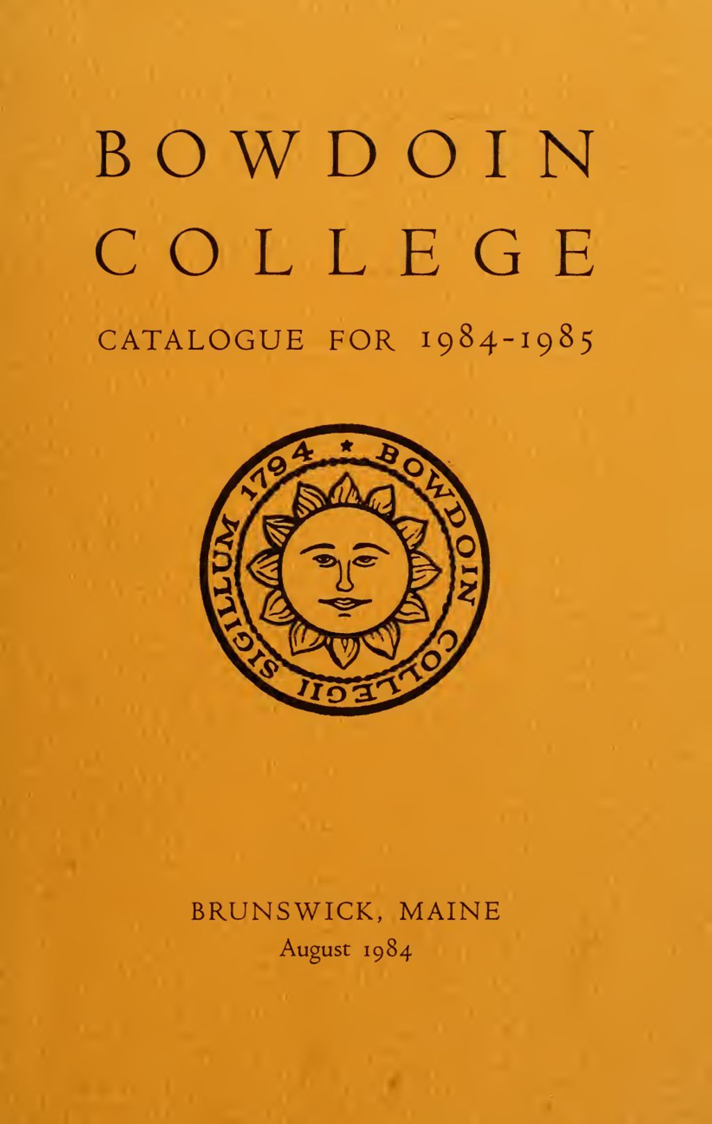 Miniature of Bowdoin College Catalogue (1984-1985)