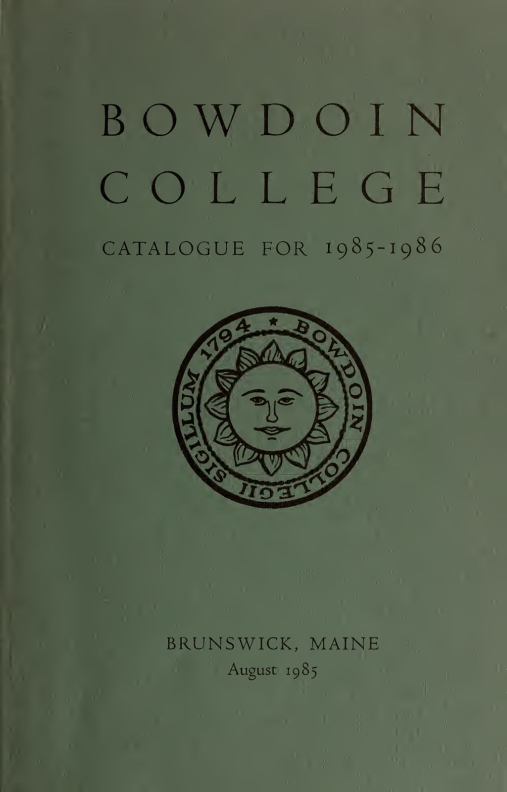 Miniature of Bowdoin College Catalogue (1985-1986)