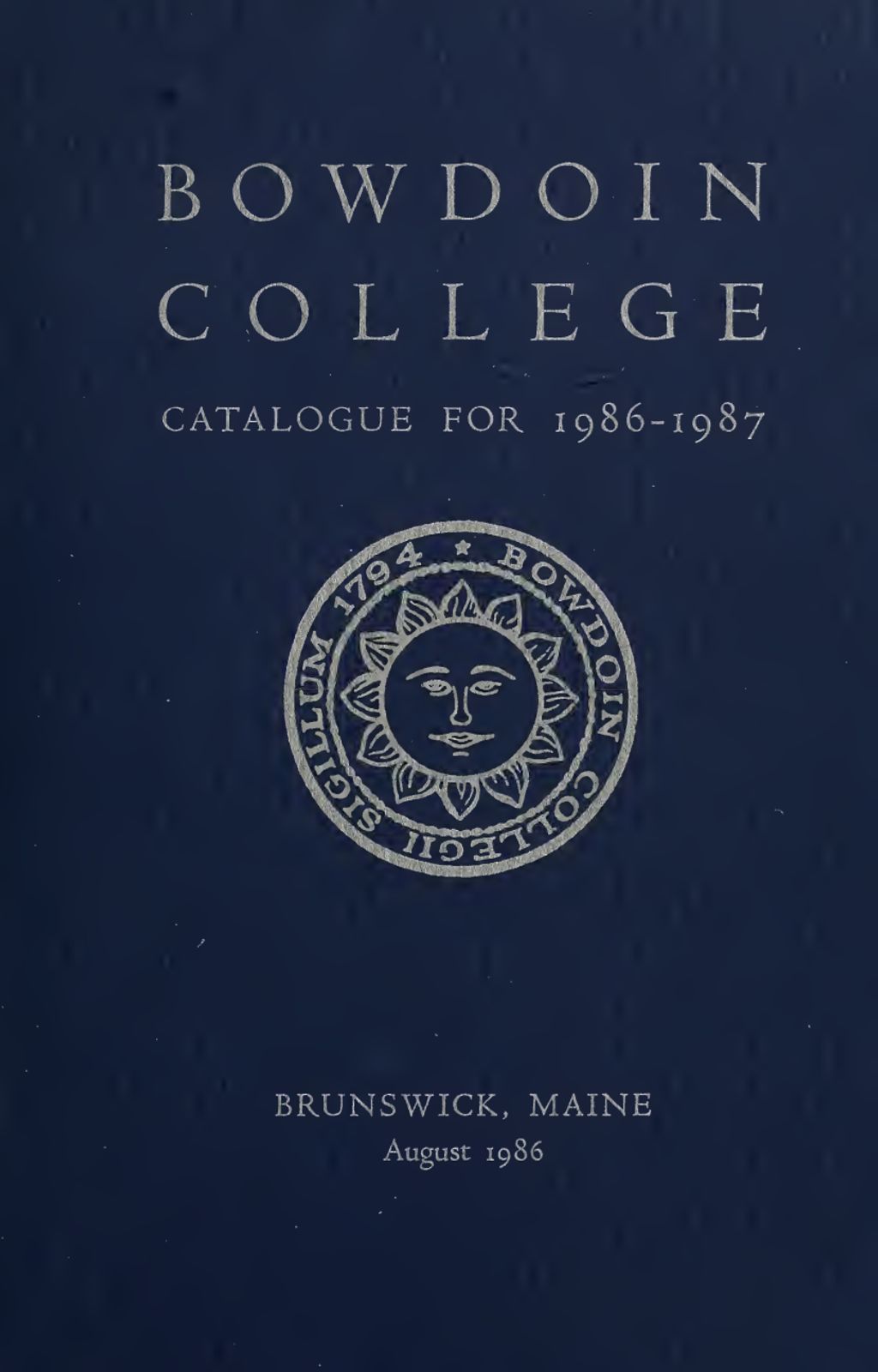 Miniature of Bowdoin College Catalogue (1986-1987)