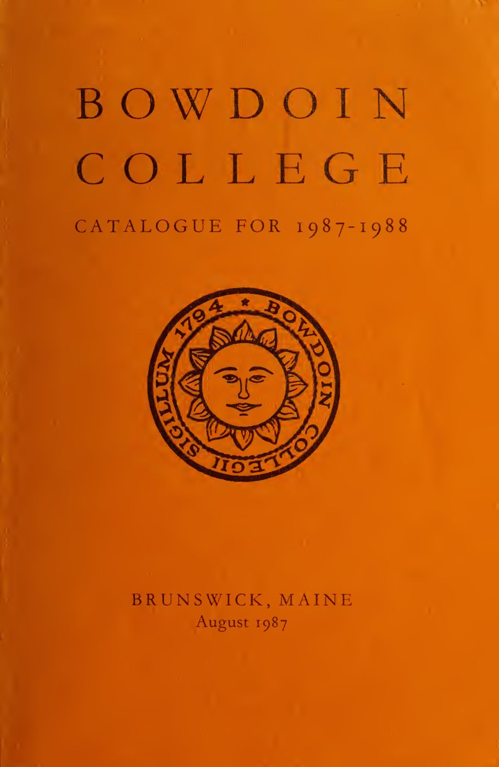 Miniature of Bowdoin College Catalogue (1987-1988)