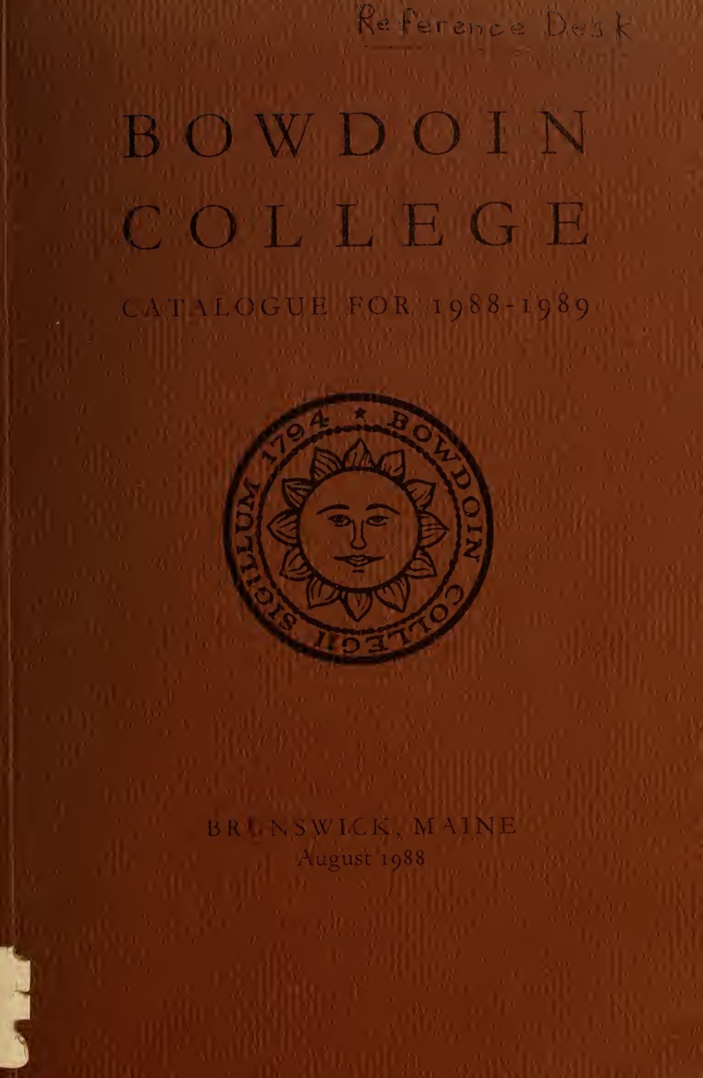 Miniature of Bowdoin College Catalogue (1988-1989)