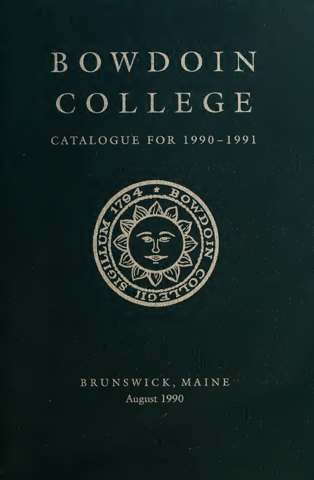 Miniature of Bowdoin College Catalogue (1990-1991)