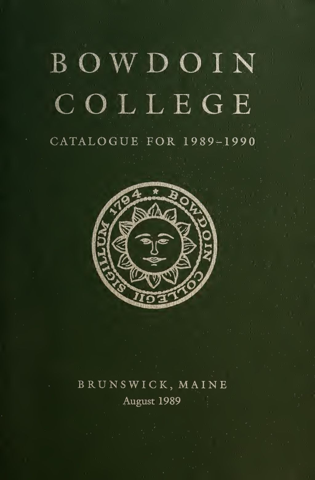 Miniature of Bowdoin College Catalogue (1989-1990)