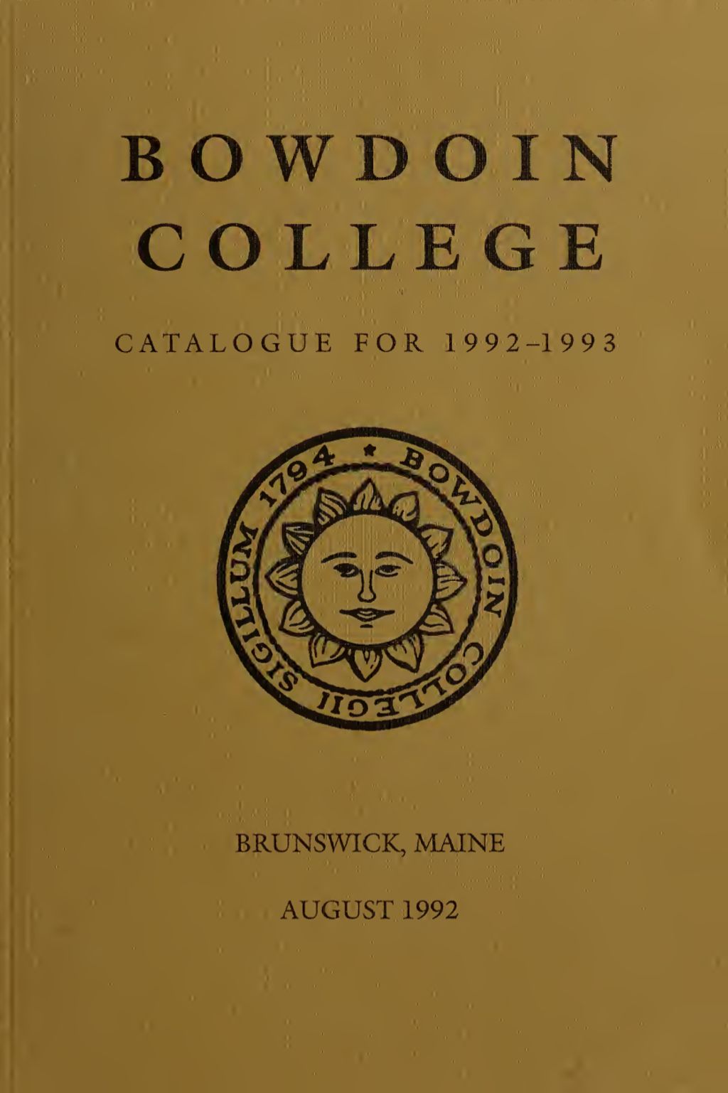 Miniature of Bowdoin College Catalogue (1992-1993)