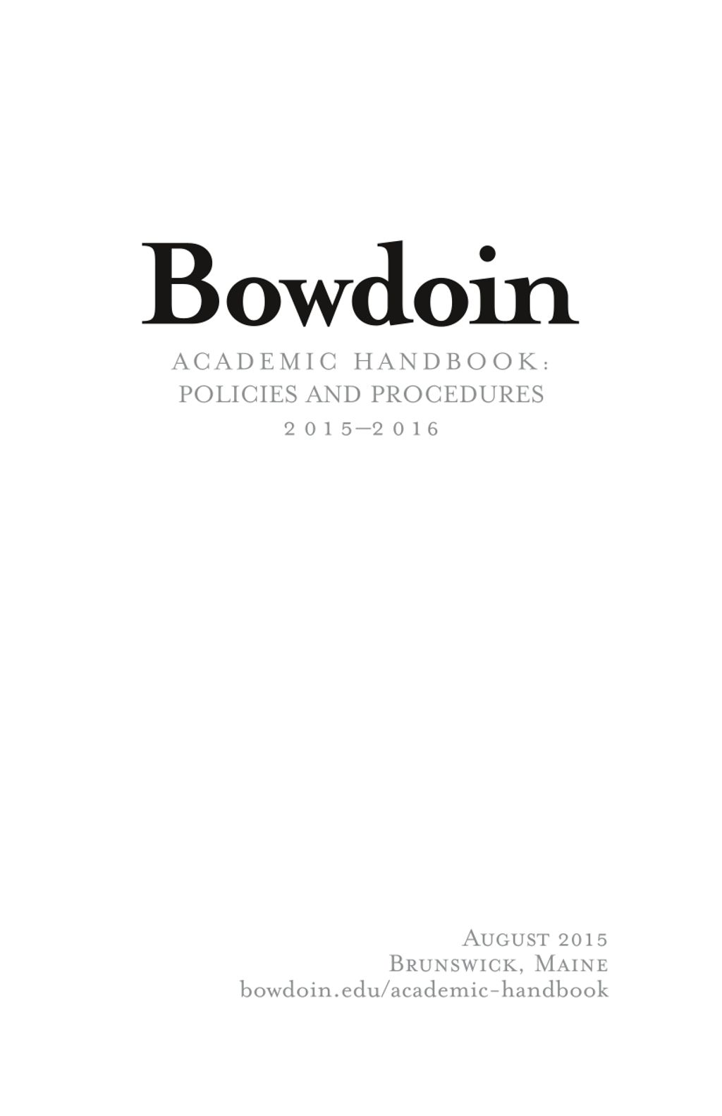 Miniature of Bowdoin College Academic Handbook (2015-2016)