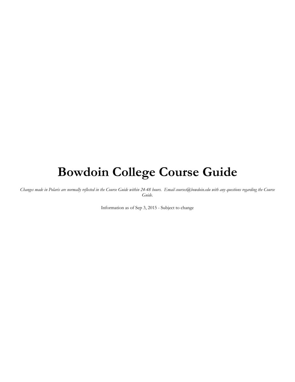 Miniature of Bowdoin College Course Guide (2015-2016)