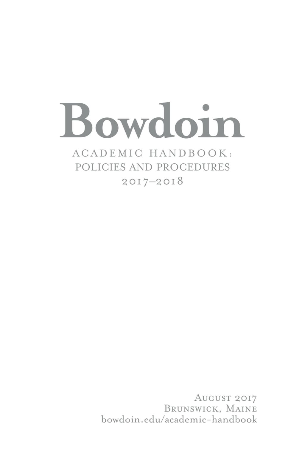 Miniature of Bowdoin College Academic Handbook (2017-2018)