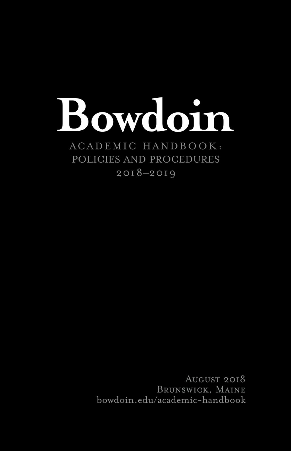 Miniature of Bowdoin College Academic Handbook (2018-2019)