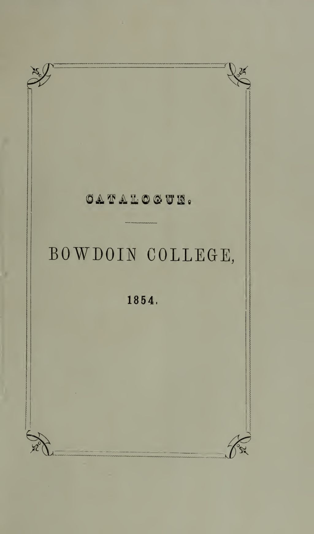 Miniature of Bowdoin College Catalogue (1854 Spring Term)