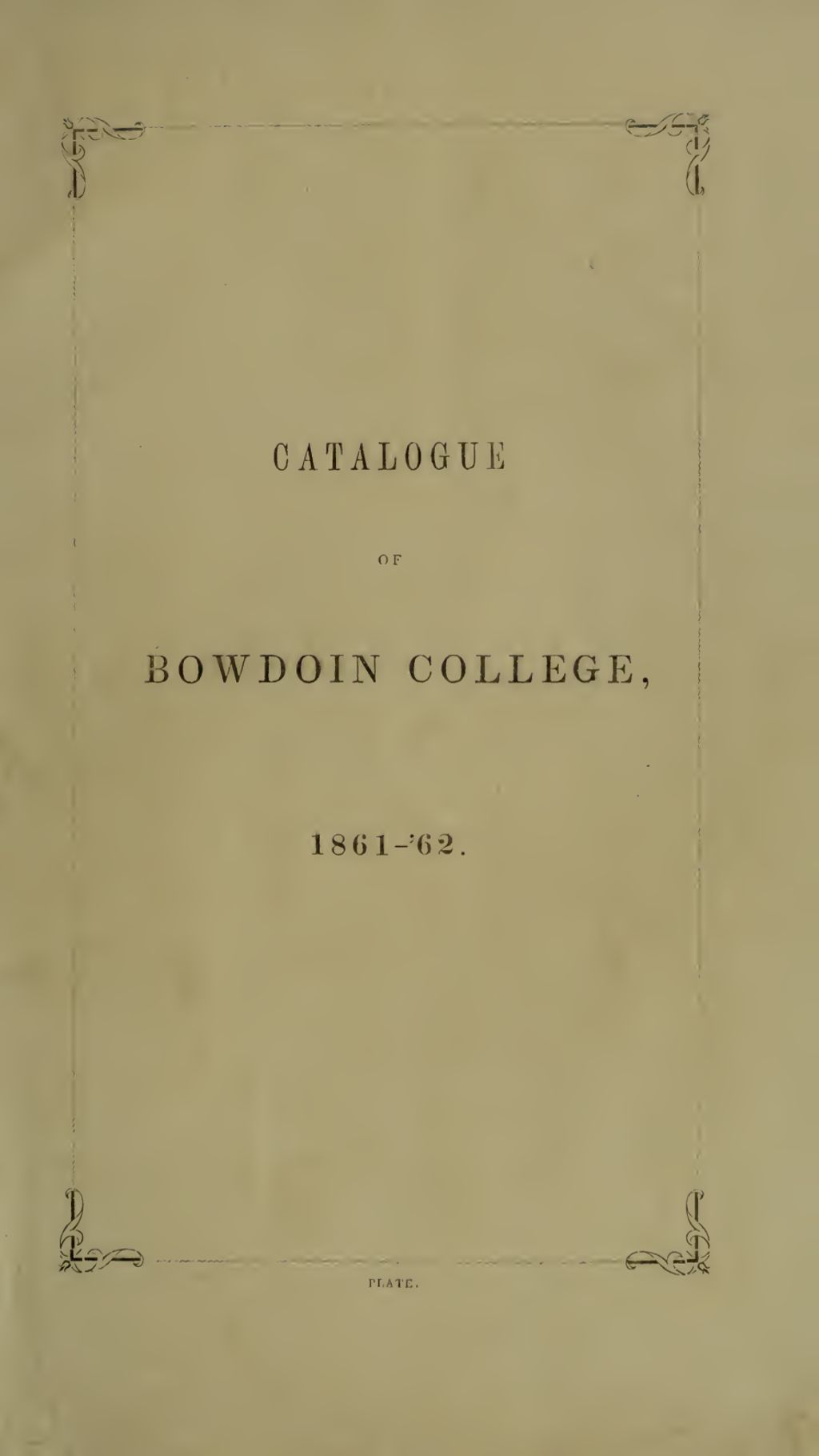 Miniature of Bowdoin College Catalogue (1861 Fall Term)