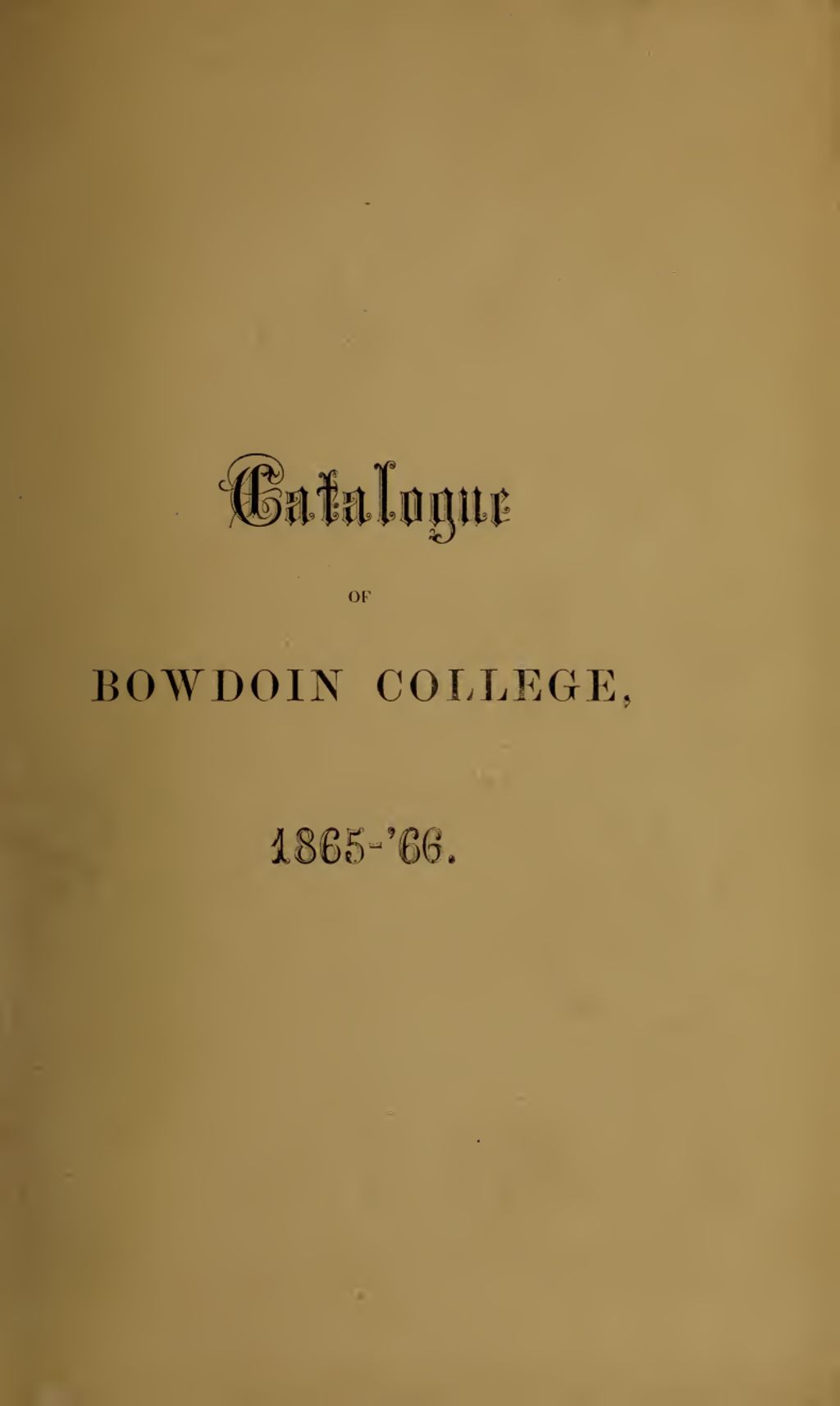 Miniature of Bowdoin College Catalogue (1865 Fall Term)