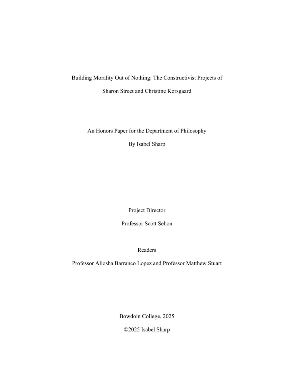 Miniature of Building Morality Out of Nothing: The Constructivist Projects of Sharon Street and Christine Korsgaard