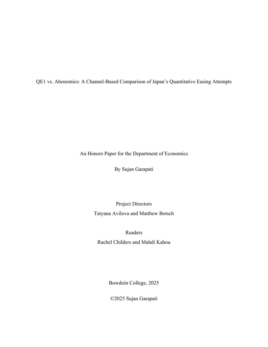 Miniature of QE1 vs. Abenomics: A Channel-Based Comparison of Japan’s Quantitative Easing Attempts