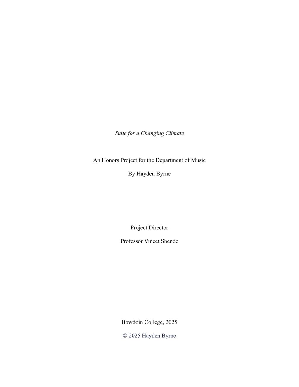 Miniature of Suite For a Changing Climate