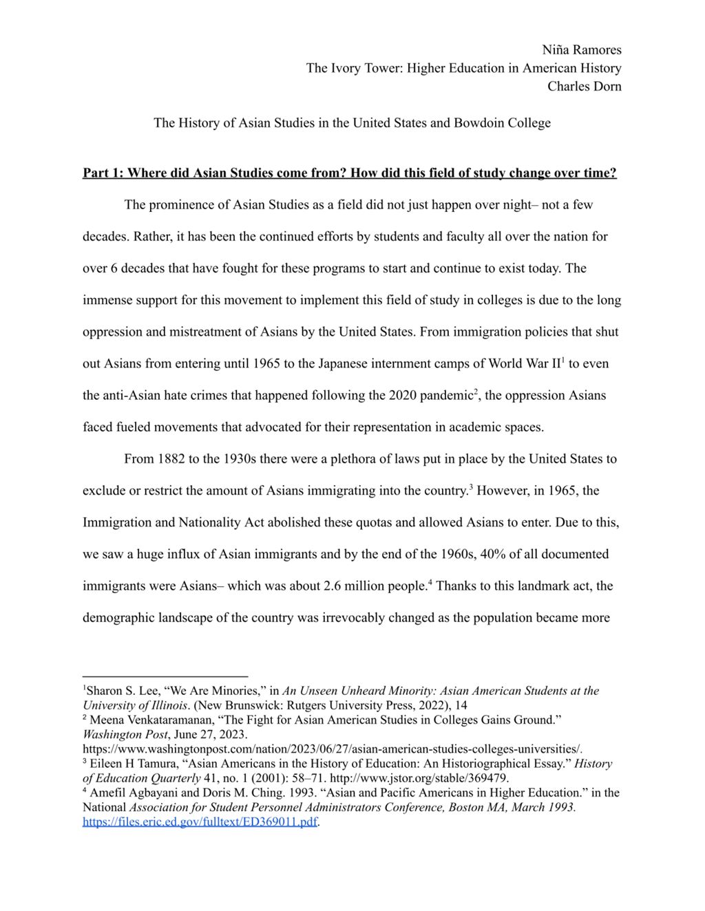 Miniature of The History of Asian Studies in the United States and Bowdoin College, by Nina Ramores