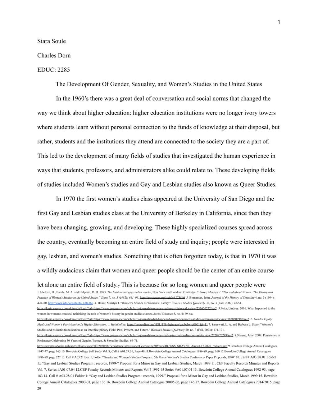Miniature of The Development Of Gender, Sexuality, and Women’s Studies in the United States, by Siara Soule