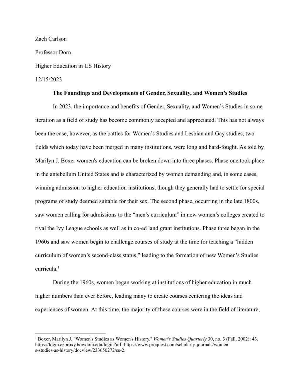 Miniature of The Foundings and Developments of Gender, Sexuality, and Women’s Studies, by Zach Carlson