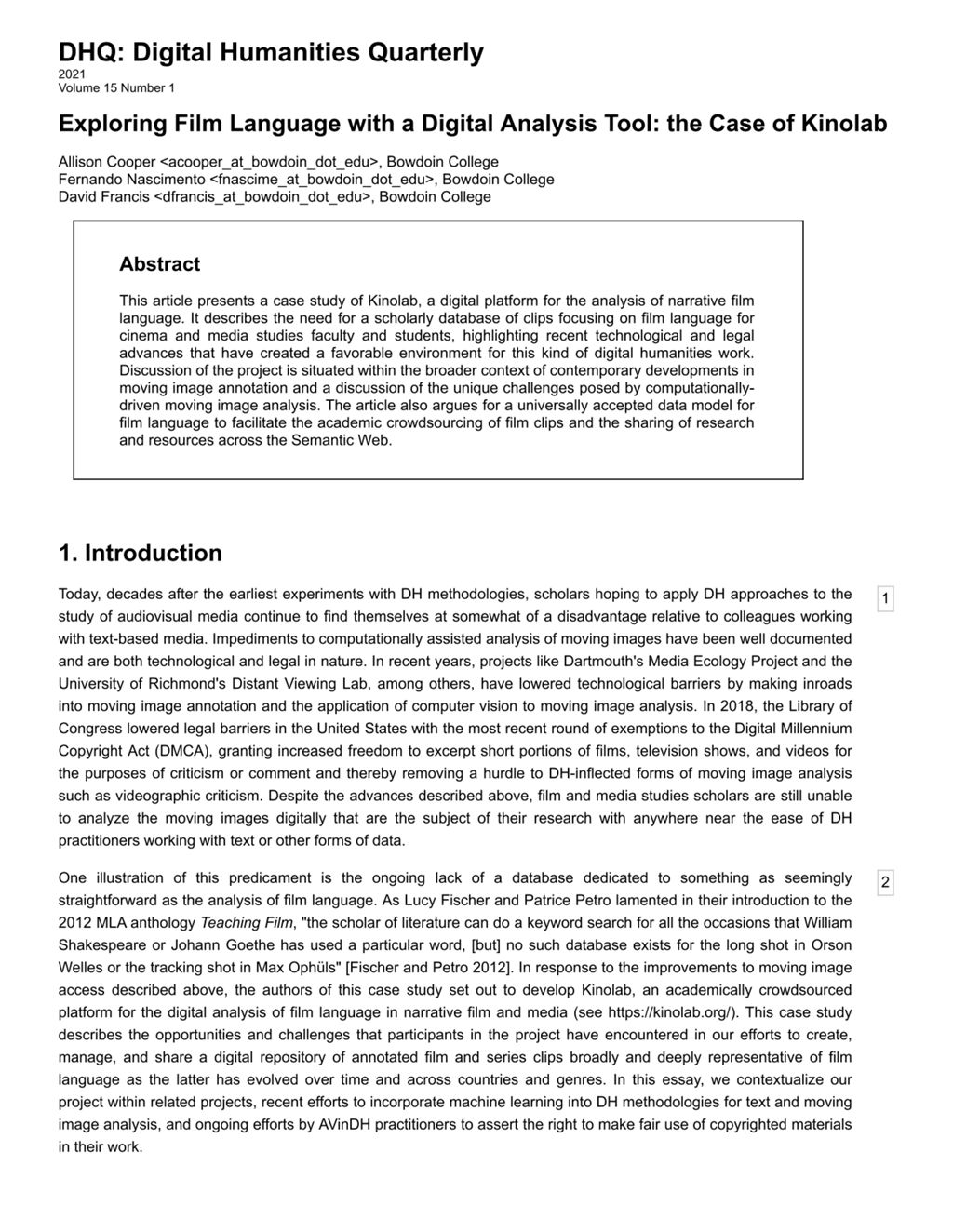 Miniature of Exploring film language with a digital analysis tool: The case of kinolab