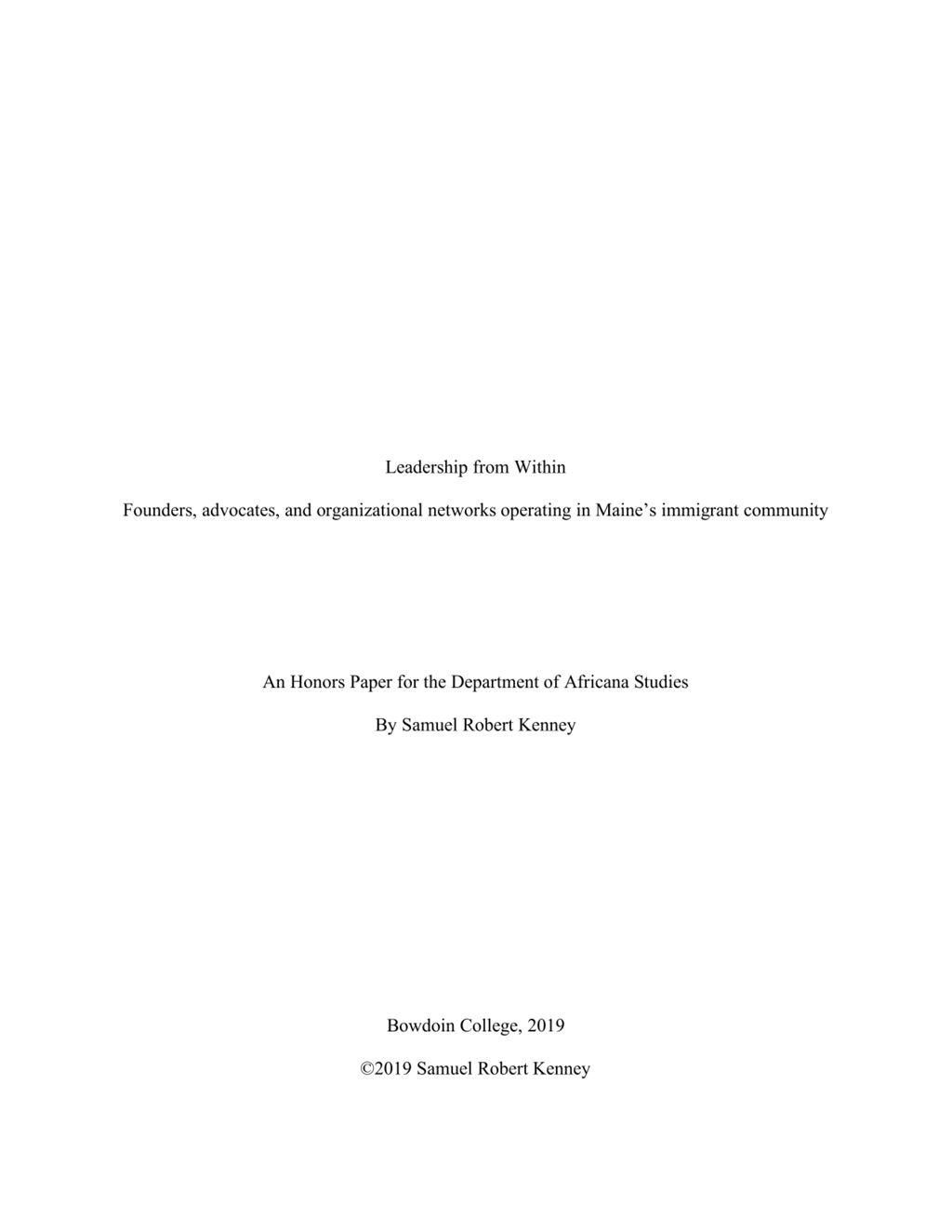 Miniature of Leadership from Within: Founders, advocates, and organizational networks operating in Maine's immigrant community