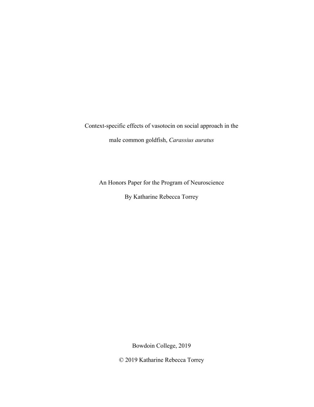 Miniature of Context-specific effects of vasotocin on social approach in the  male common goldfish, Carassius auratus