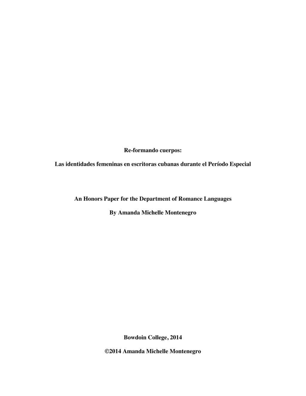 Miniature of Re-formando cuerpos: Las identidades femeninas en escritoras cubanas durante el Período Especial