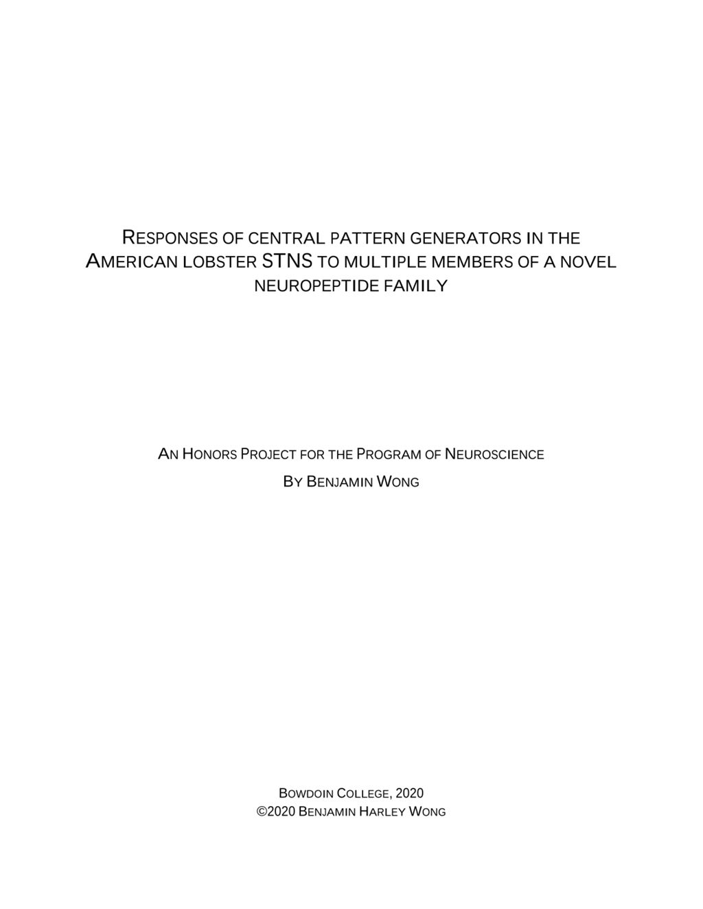 Miniature of Responses of central pattern generators in the American lobster STNS to multiple members of a novel neuropeptide family