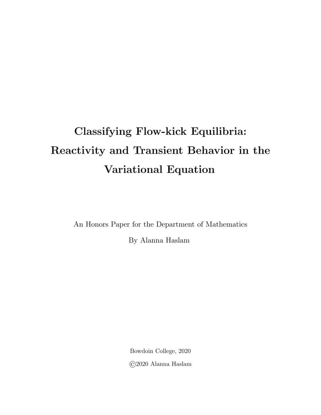 Miniature of Classifying Flow-kick Equilibria: Reactivity and Transient Behavior in the Variational Equation