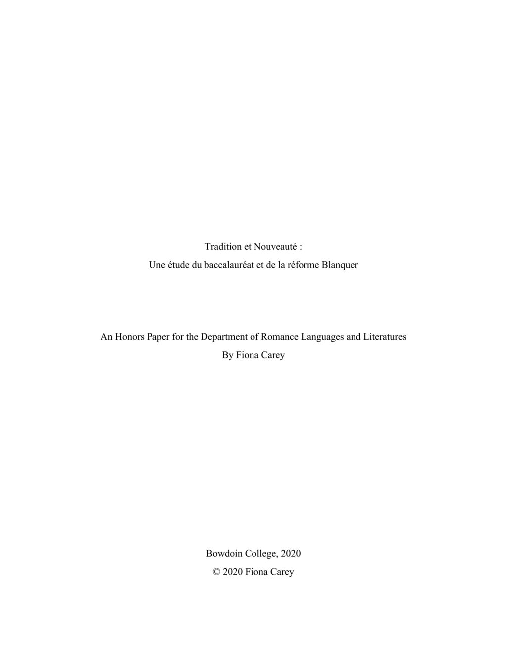 Miniature of Tradition et Nouveauté: Une étude du baccalauréat et de la réforme Blanquer