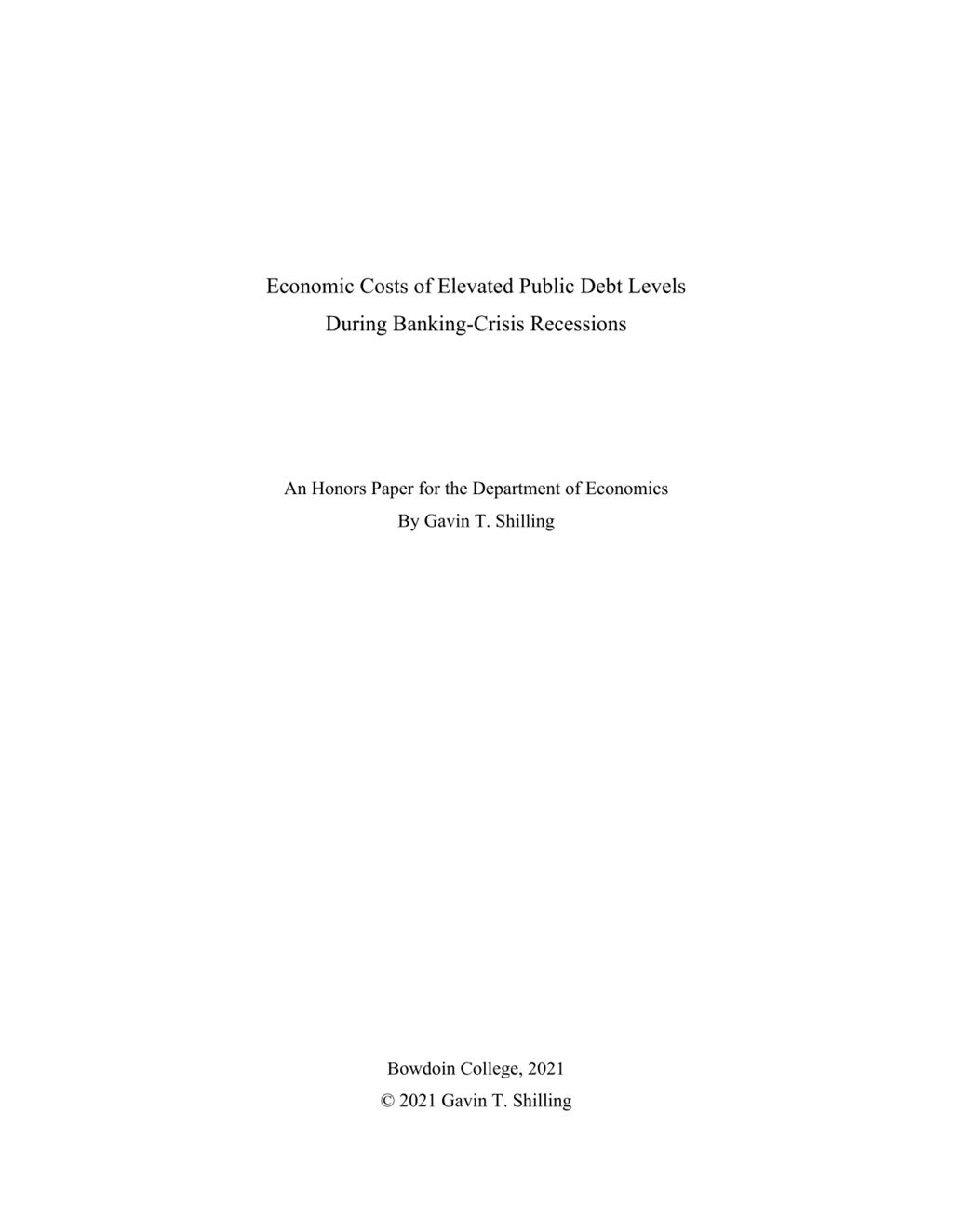 Miniature of Economic Costs of Elevated Public Debt Levels During Banking-Crisis Recessions