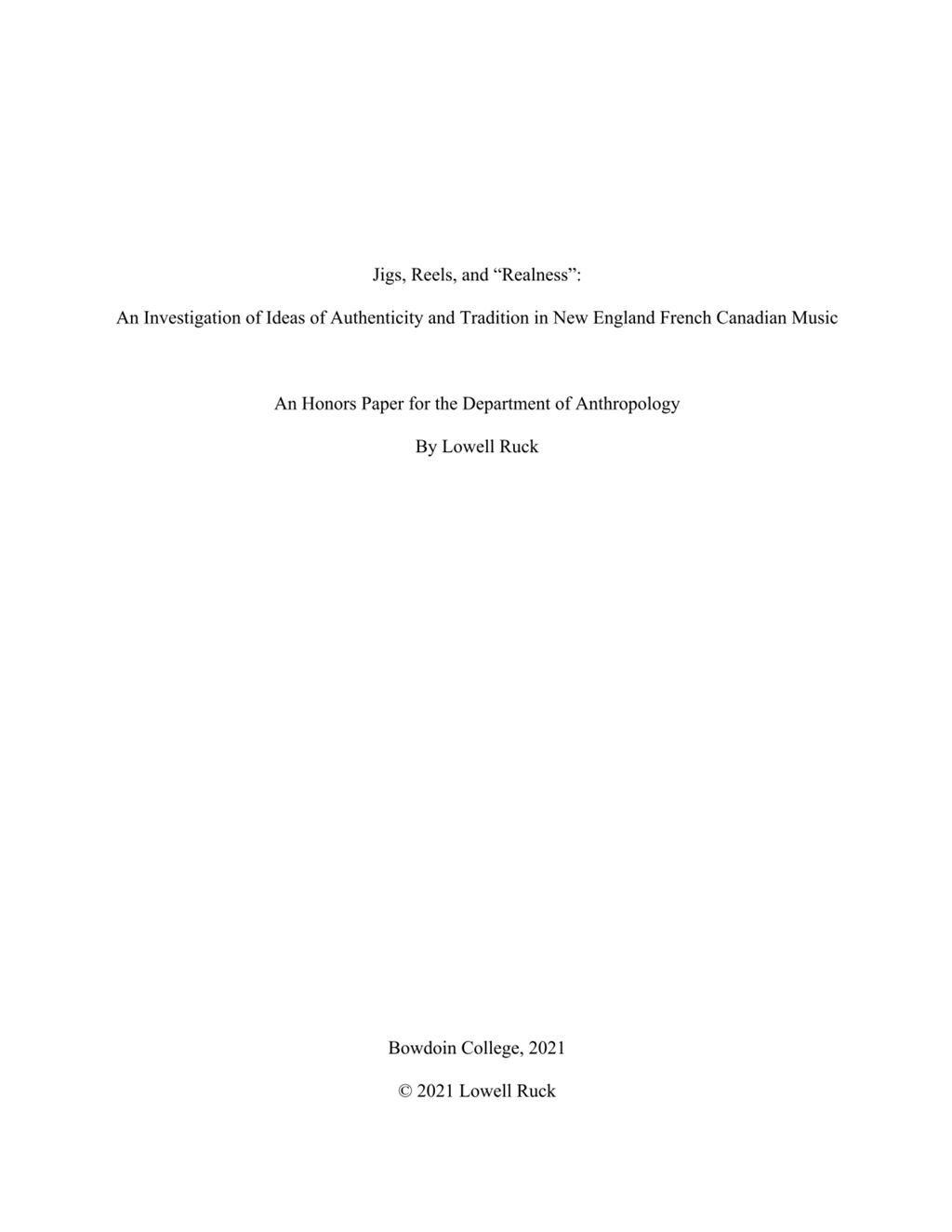 Miniature of Jigs, Reels, and “Realness”: An Investigation of Ideas of Authenticity and Tradition in New England French Canadian Music