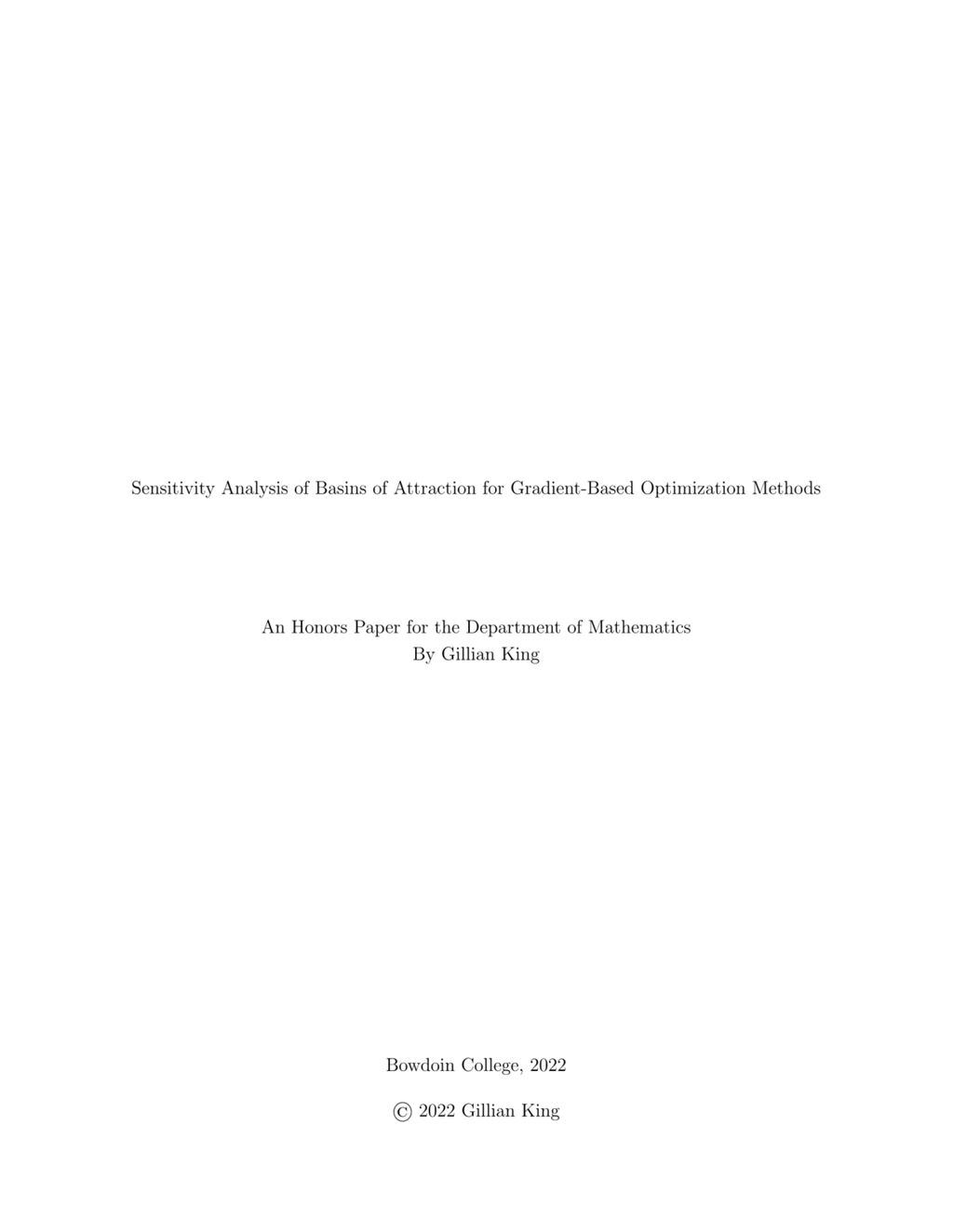 Miniature of Sensitivity Analysis of Basins of Attraction for Gradient-Based Optimization Methods