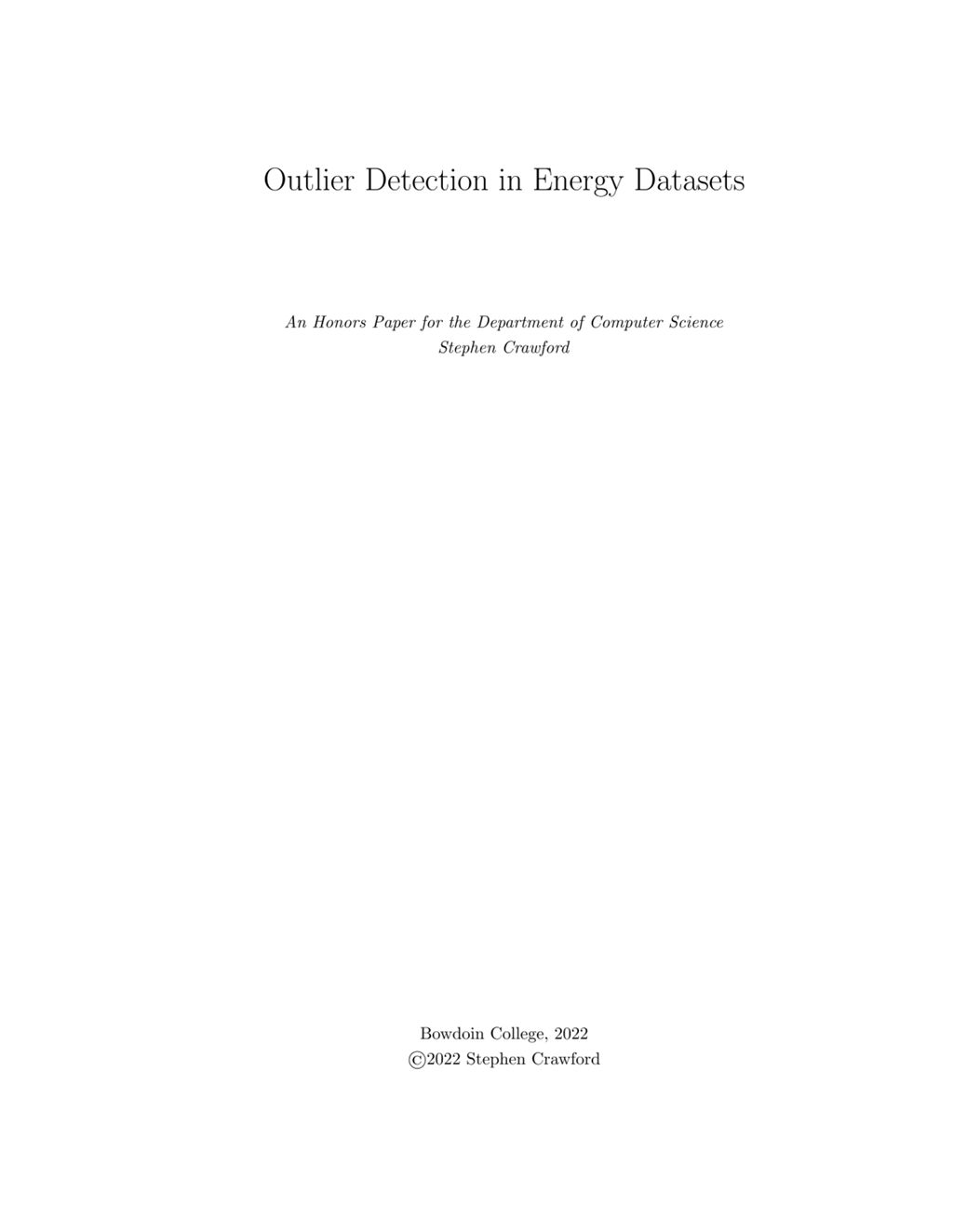 Miniature of Outlier Detection in Energy Datasets