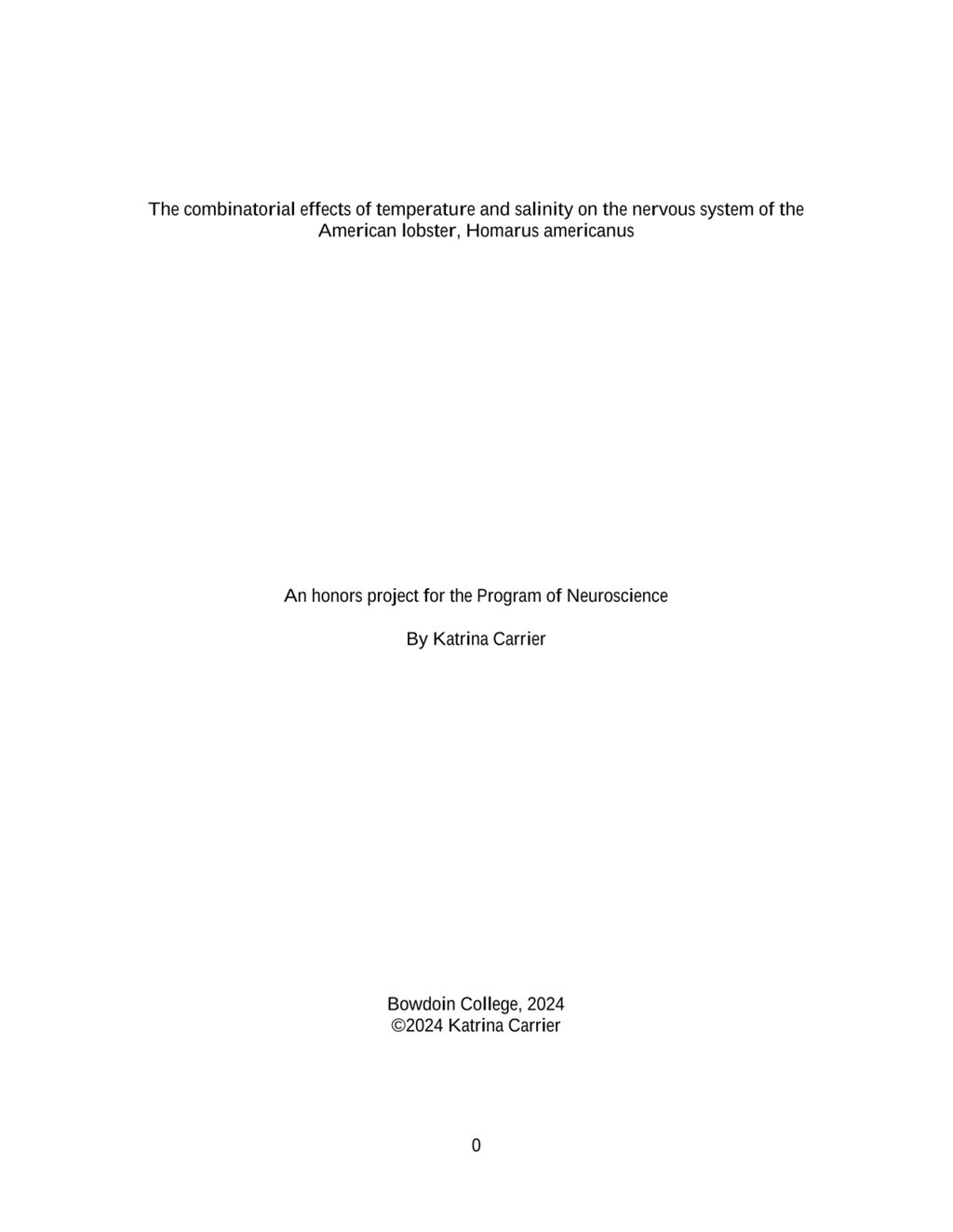 Miniature of The combinatorial effects of temperature and salinity on the nervous system of the American lobster, <i>Homarus americanus</i>