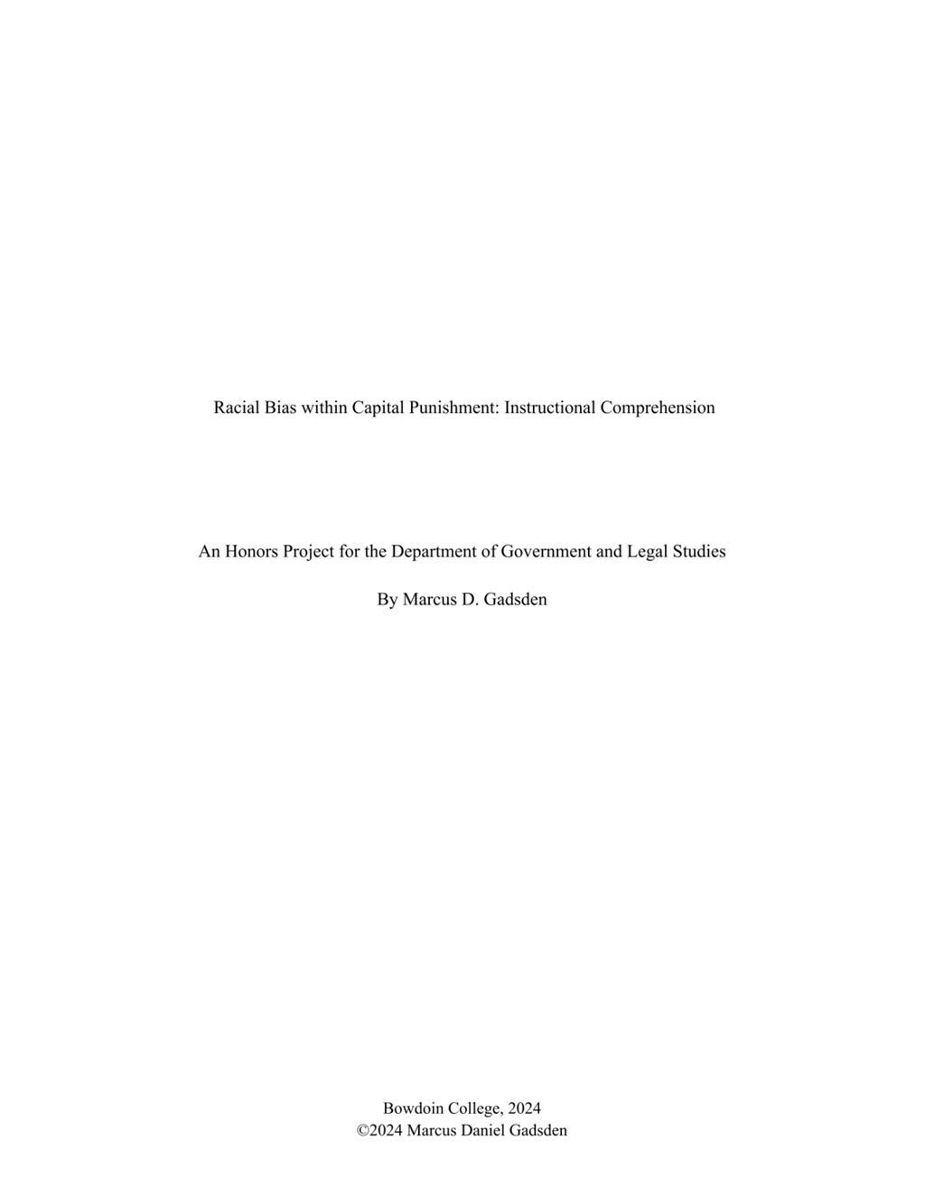 Miniature of Racial Bias within Capital Punishment: Instructional Comprehension