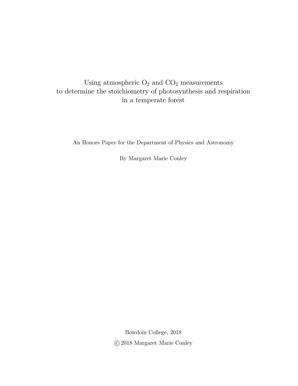 Miniature of Using atmospheric O2 and CO2 measurements to determine the stoichiometry of photosynthesis and respiration in a temperate forest